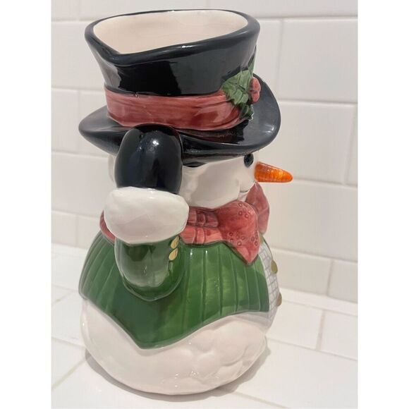 Vintage Fitz and Floyd Snowman Holiday Pitcher (original box) - Picture 2 of 8